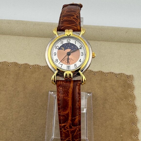 Vintage Like New Wrangler Moon Phase 2 Tone Watch Wear or to the Next Rodeo